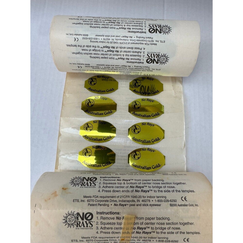 VTG Australian Gold No Rays Peel & Stick Eyewear Disposable Tanning Goggles - Picture 2 of 5